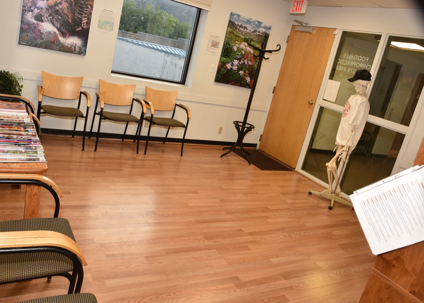 The waiting room at Foothills Chiropractic Health Center in Golden, Colorado